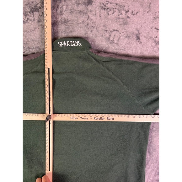 Michigan State Spartans Fleece 1/4 Zip Pullover XL Green Gray Gear for Sports - Picture 6 of 8